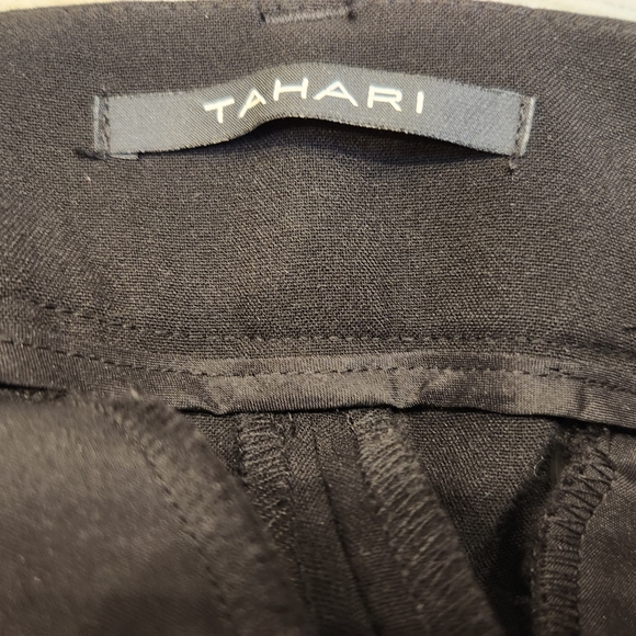 TAHARI Straight Tapered Leg Pants, Black, Size US 6 - Picture 3 of 6